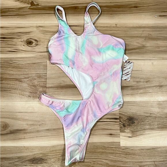 NEW Cupshe X Stassie Tie Dye Cutout One Piece Bathing Swimsuit Women’s Medium - Picture 1 of 4